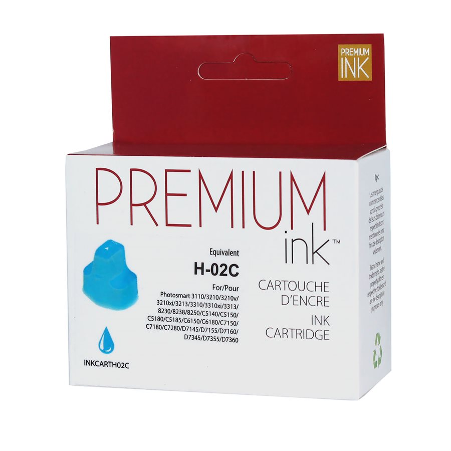 HP No. 02 C8771W Alternative Cyan Premium Ink