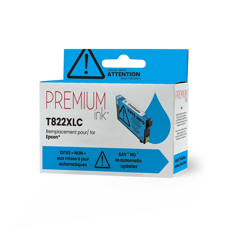 Epson T822XL220 Alternative Premium Ink YRTS Cyan