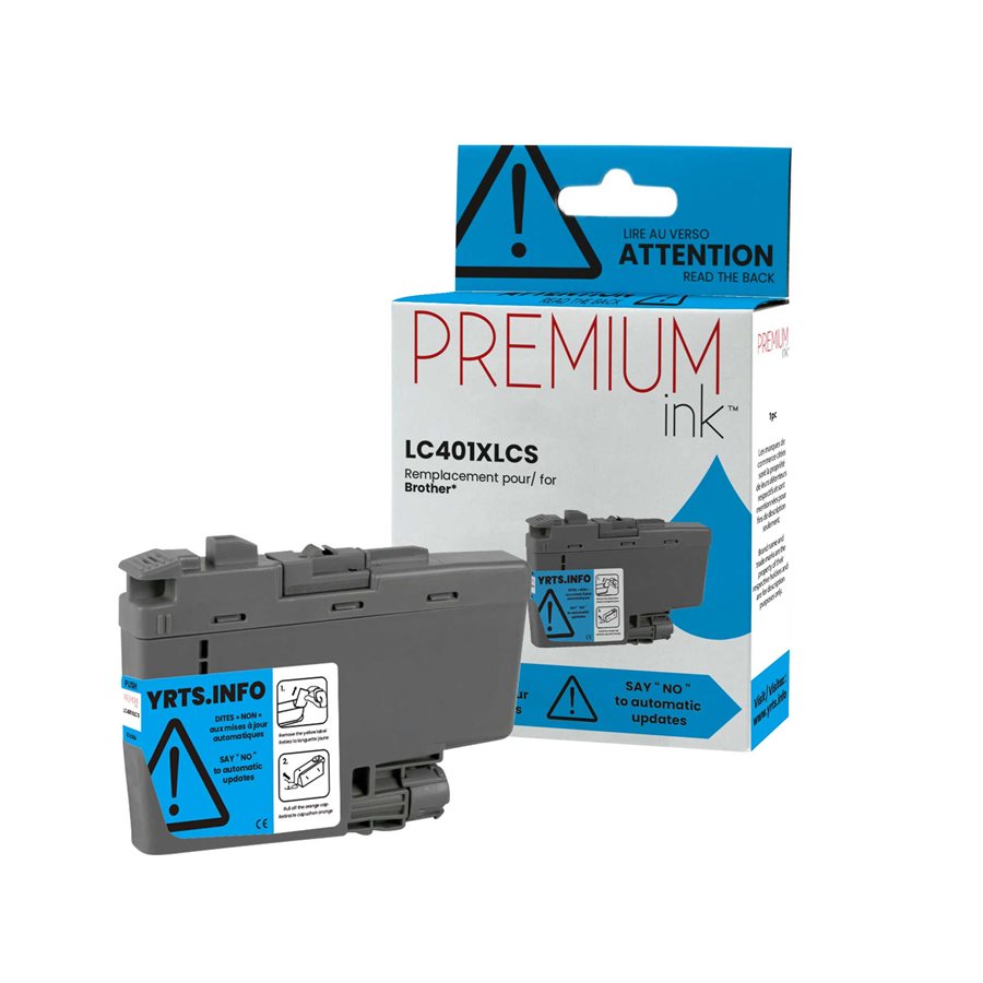 Brother LC401XLCS Alternative Premium Ink Dye Cyan 500 copies